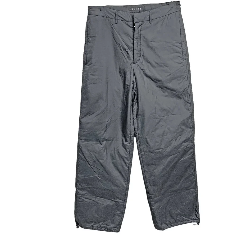 Retro Theory Gray Lightly Drawstring‎ Leg Snow Pants